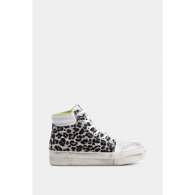 VELEZ - Vélez Zapatillas Alba De Cuero Para Mujer Animal Print Blanco