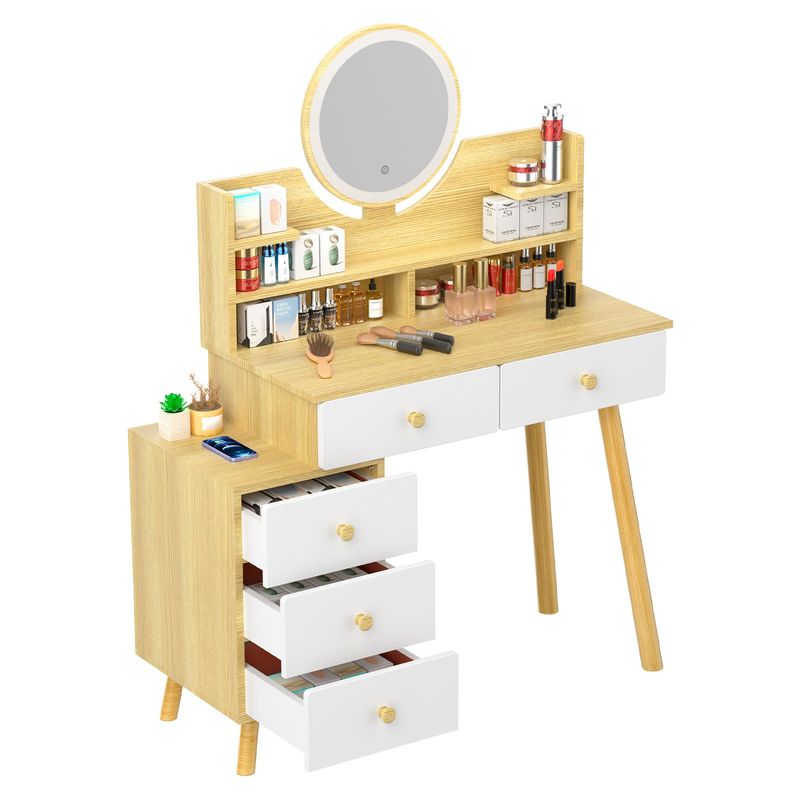 HALMAN - Mesilla de noche Smart Mirror Dresser 80cm