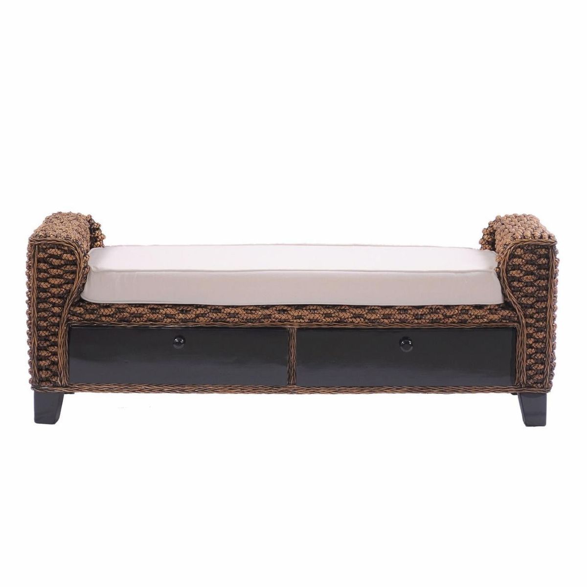 GENERICO - Banqueta con Cajones de Rattan Natural