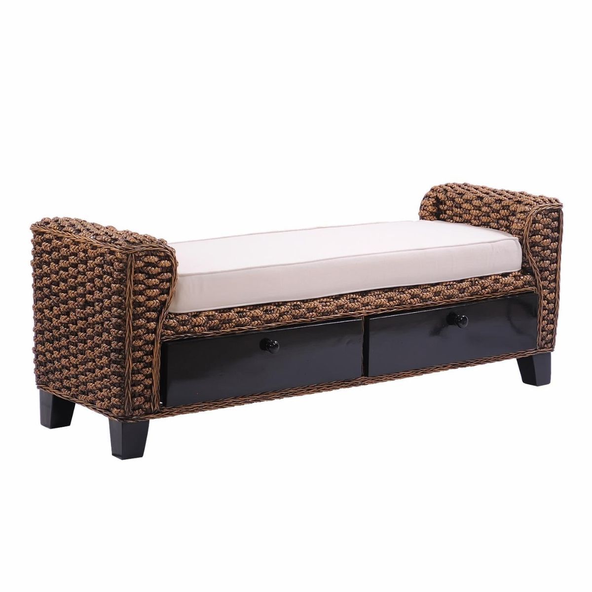 GENERICO - Banqueta con Cajones de Rattan Natural