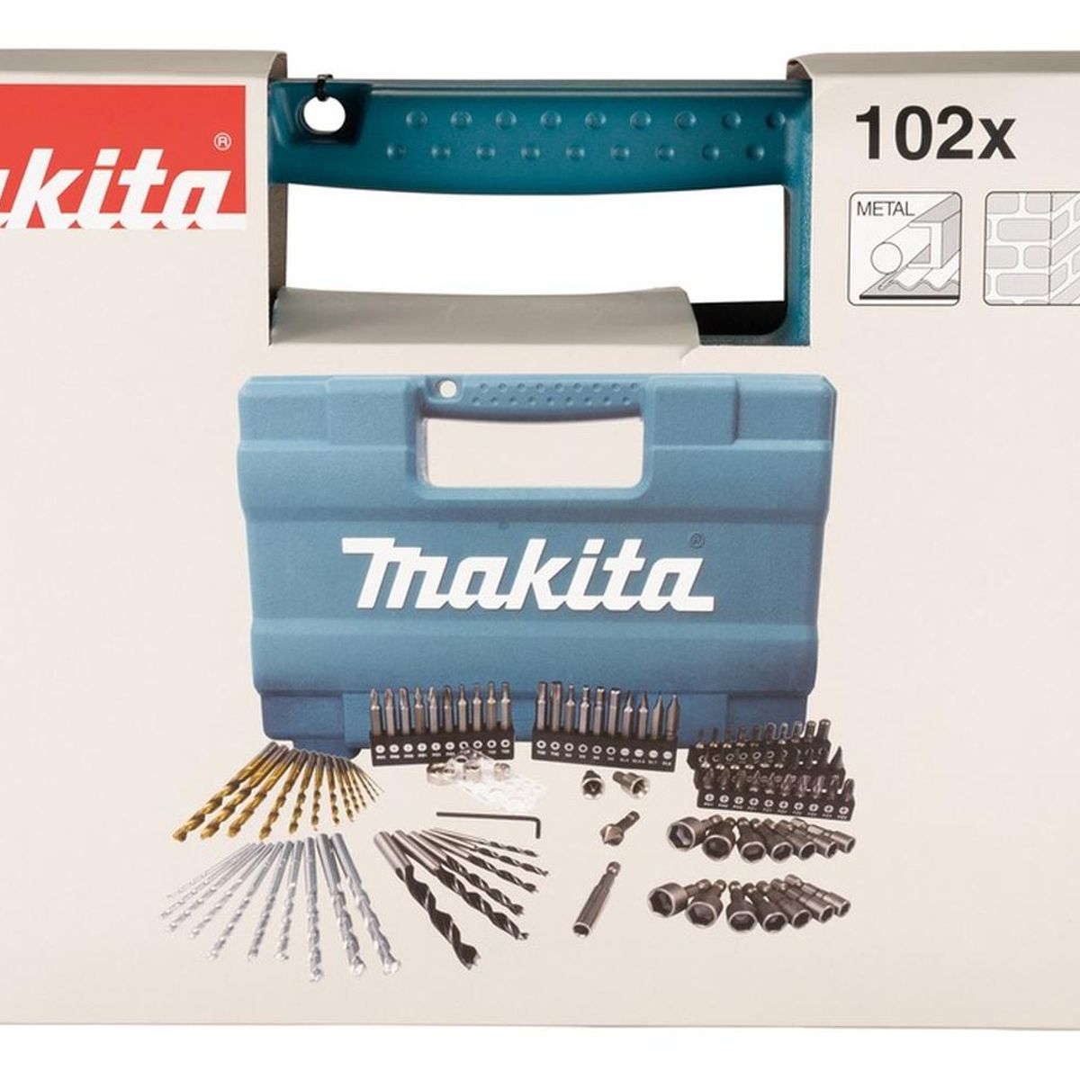 MAKITA - Set Puntas Y Brocas Makita 102 Piezas B-68432 Metal Y Madera