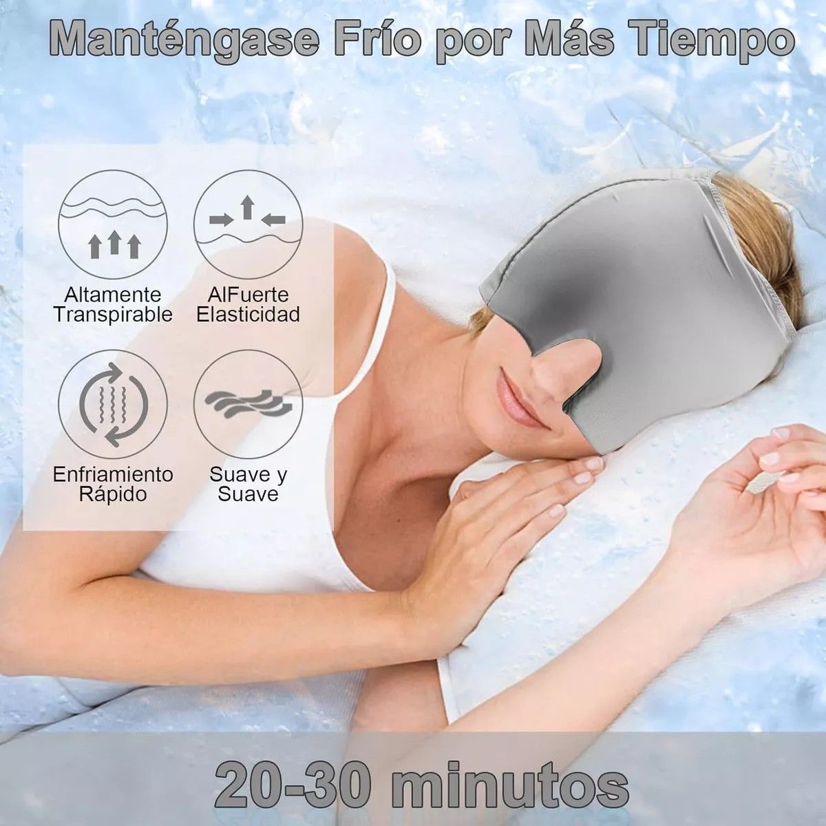 KUANGYE - Gorro De Gel Alivio De Migraña Terapia De Frío Dolor Cabeza