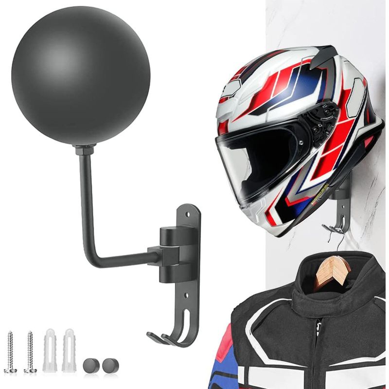 KUANGYE - Soporte Colgador Para Casco Moto Bicicleta Tipo Bola Pared