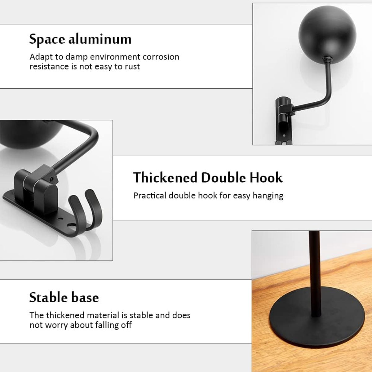 KUANGYE - Soporte Colgador Para Casco Moto Bicicleta Tipo Bola Pared