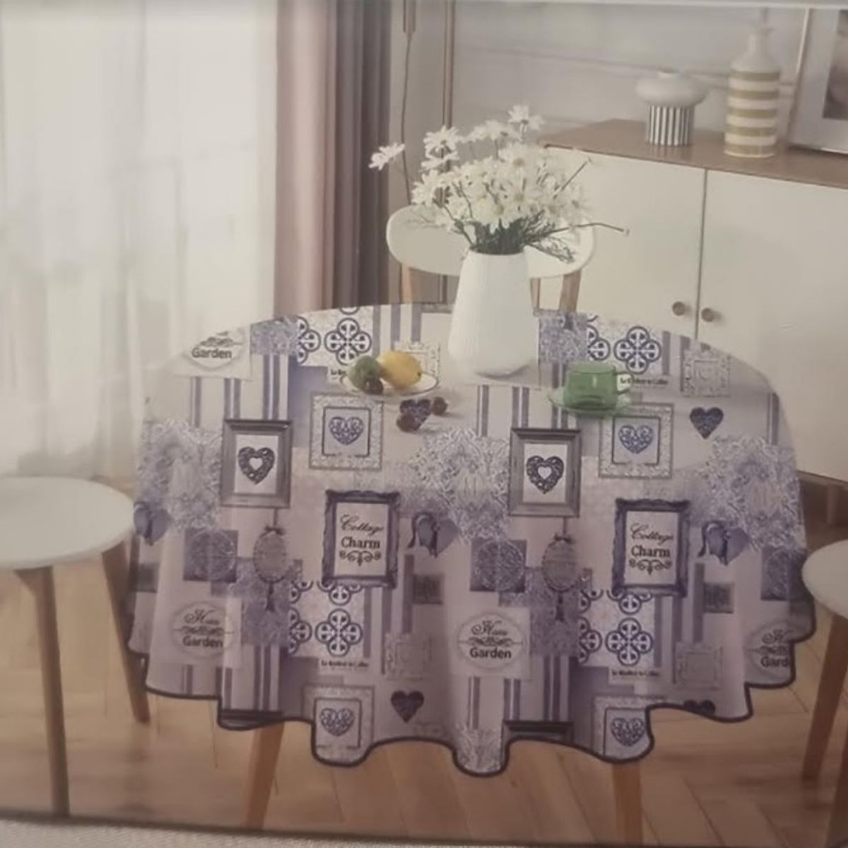 GENERICO - Mantel Redondo para Mesa Comedor - Diámetro 140 Cm. Resplandor