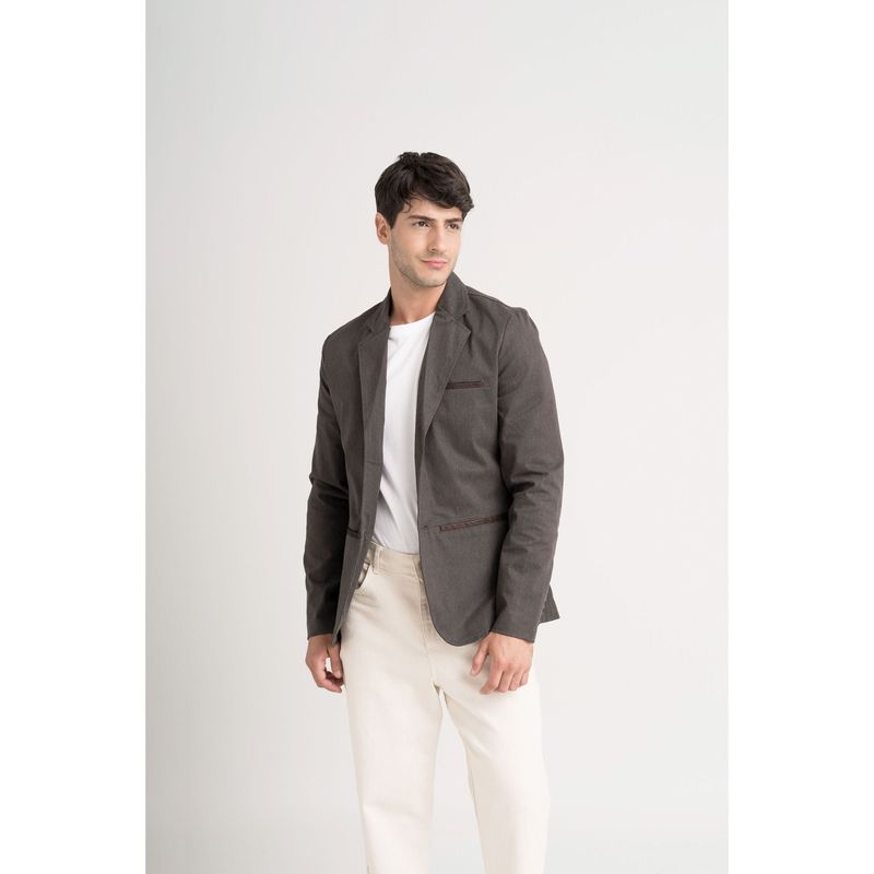 VELEZ - Vélez Blazer SoftTouch Paño Hombre Silueta Semi Fitted Café