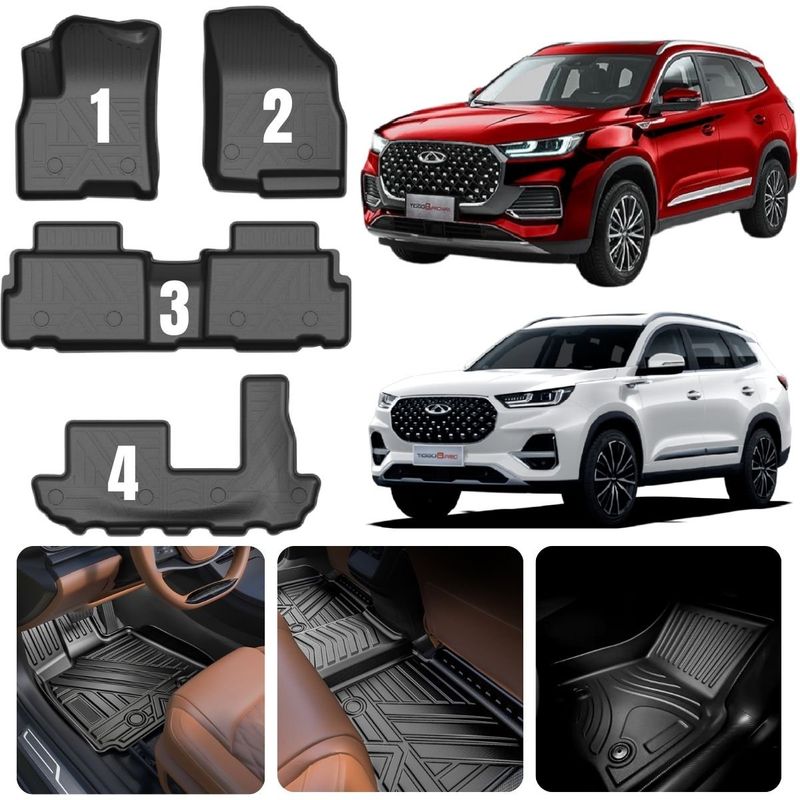 3D - Pisos Chery Tiggo 8 y 8pro 4pcs 2017 al 2025 Calce Perfecto