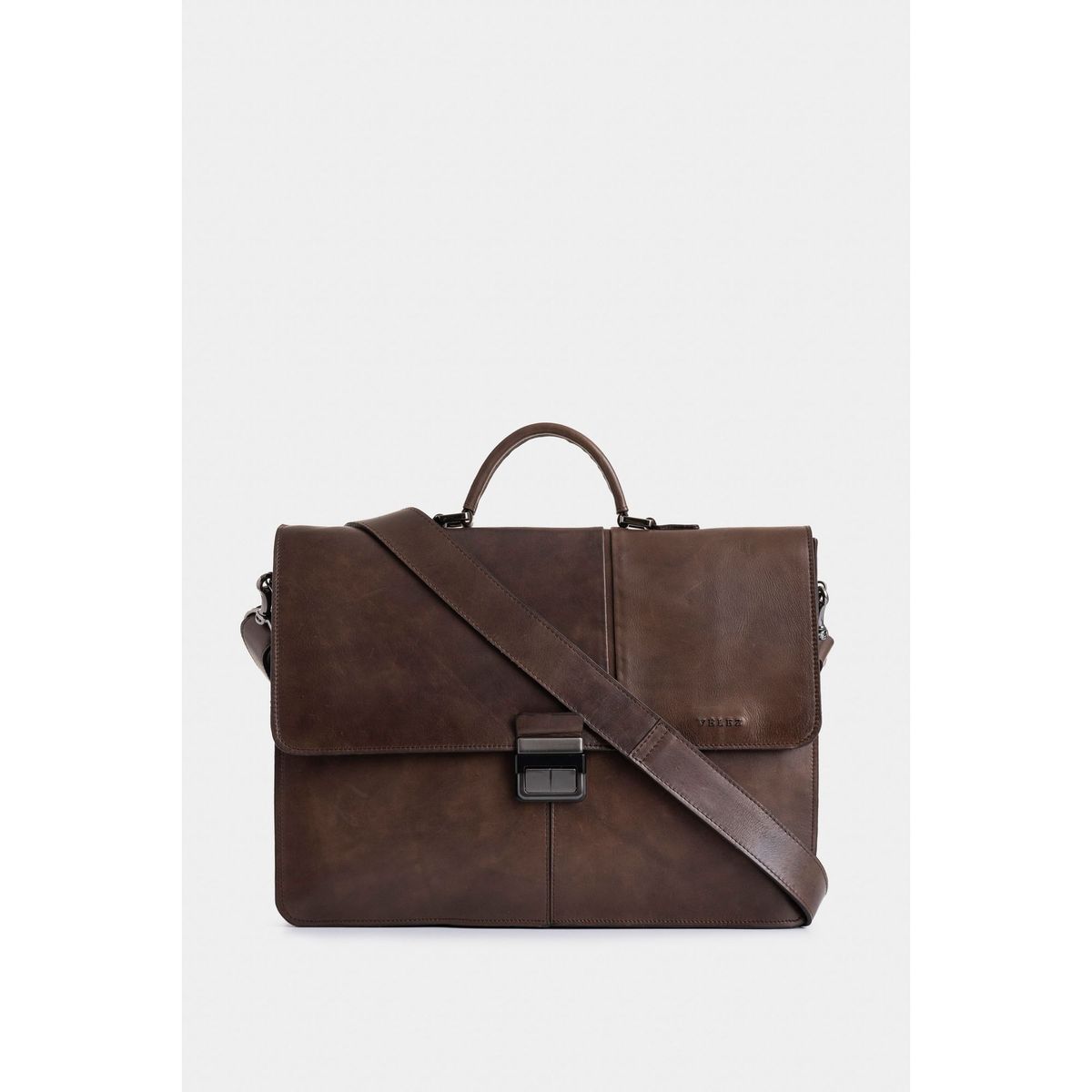 VELEZ - Vélez Maletín Portátil Aperto De Cuero Para Hombre Cafe