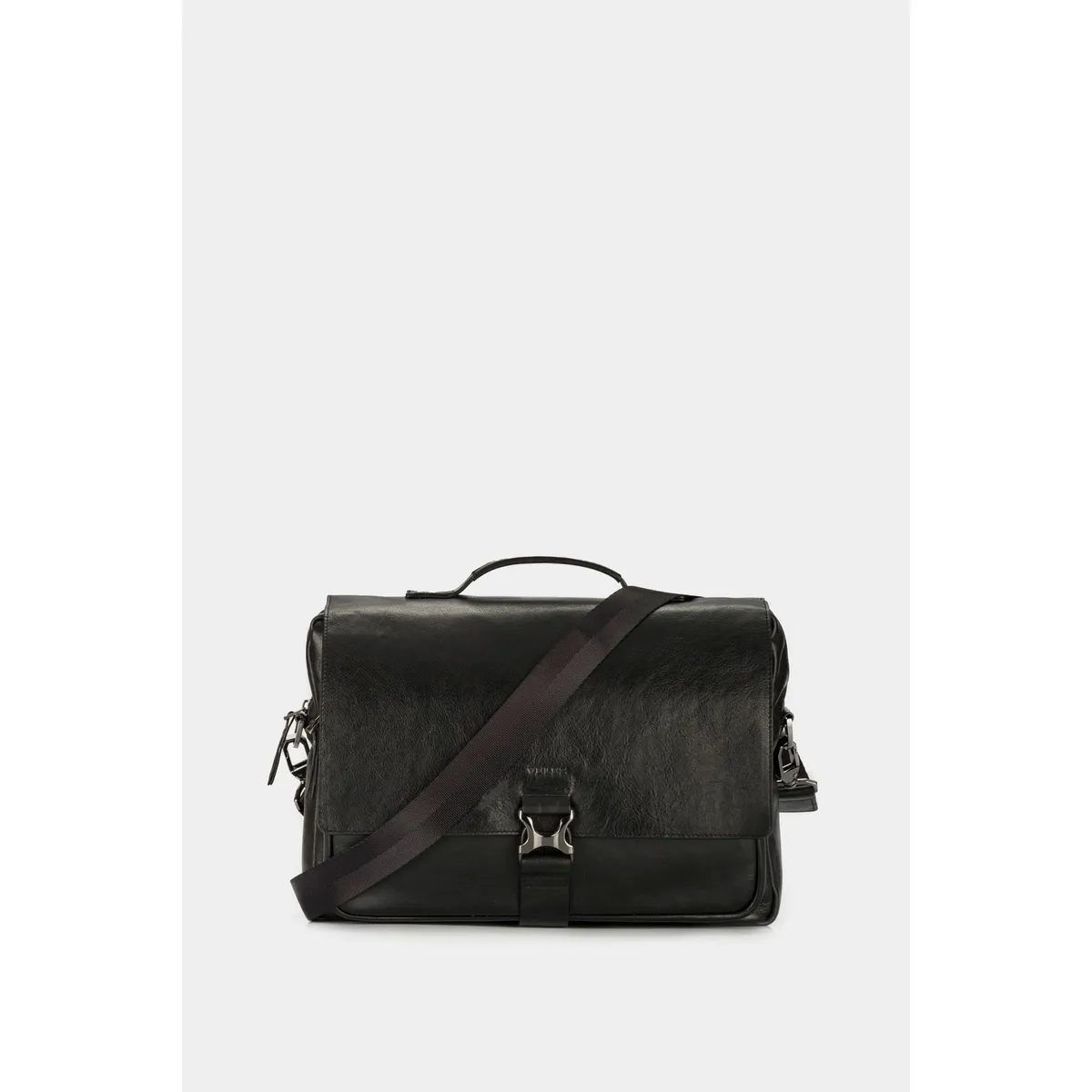 VELEZ - Vélez Maletín Portátil Cuero Hombre Doble Sistema Cierre Negro