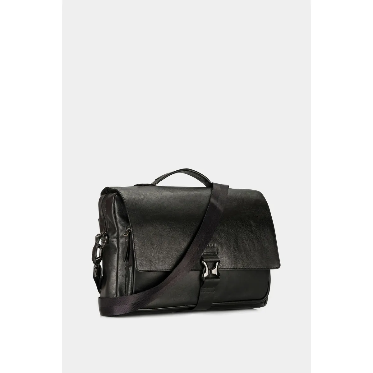 VELEZ - Vélez Maletín Portátil Cuero Hombre Doble Sistema Cierre Negro