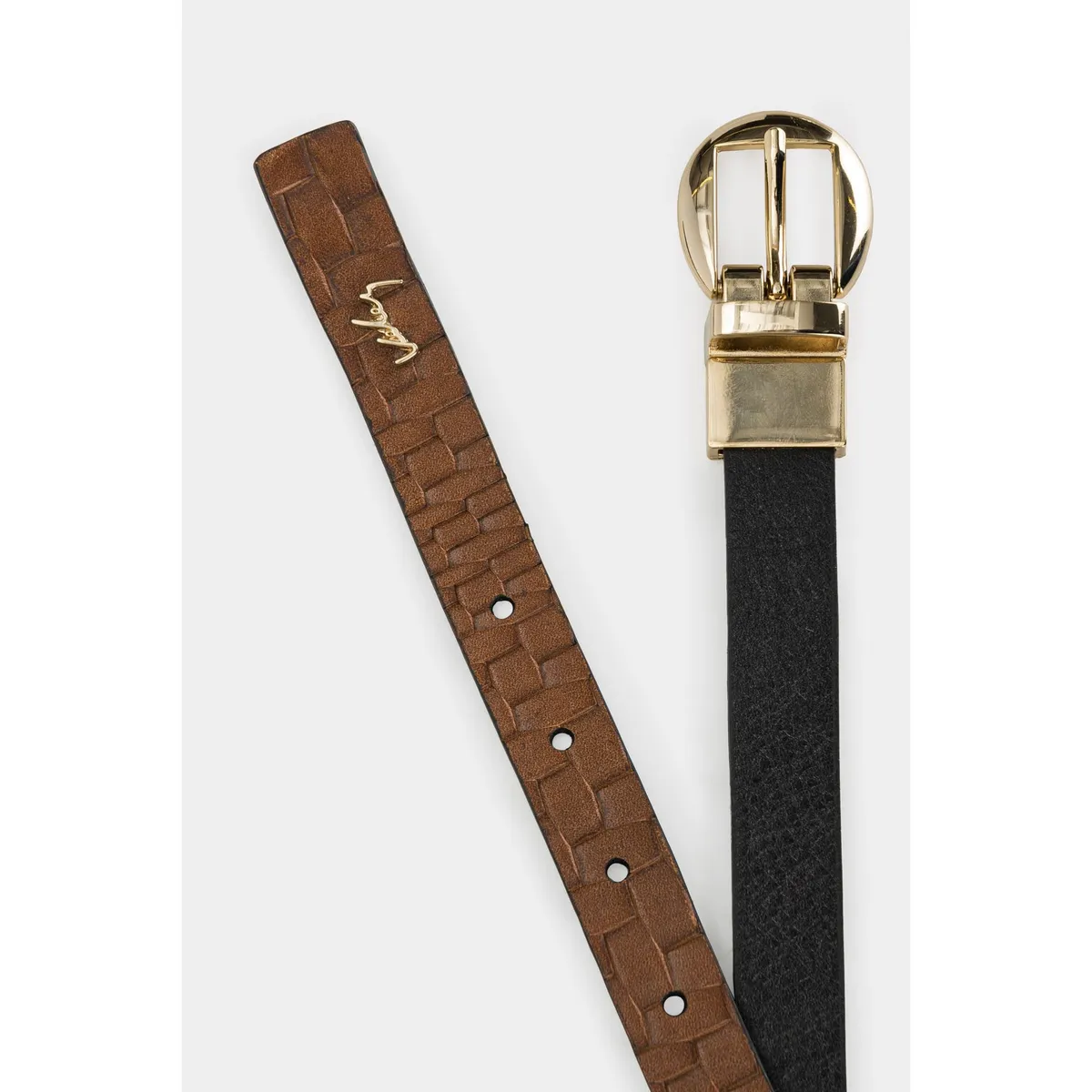 VELEZ - Vélez Cinturón Doble Faz Taipei Cuero Mujer Mezcla S Negro