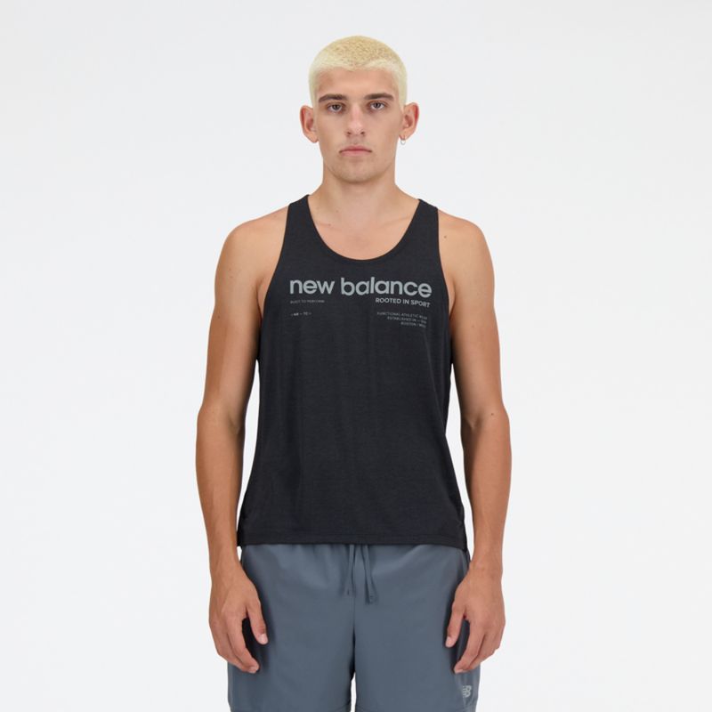 NEW BALANCE - Polera Sin Mangas Hombre New Balance Negro