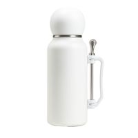 Termo Mate 1.3 Litros Acero Inoxidable + Mate Y Bombilla Blanco