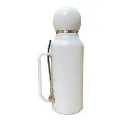 BAZUCA - Termo Matero 1.3 Litros Acero Inoxidable + Mate Y Bombilla Blanco