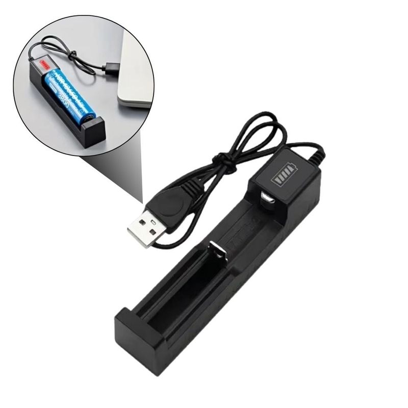 GENERICO - Cargador Pila Batería Litio18650 26650 14500 16340 18500 usb