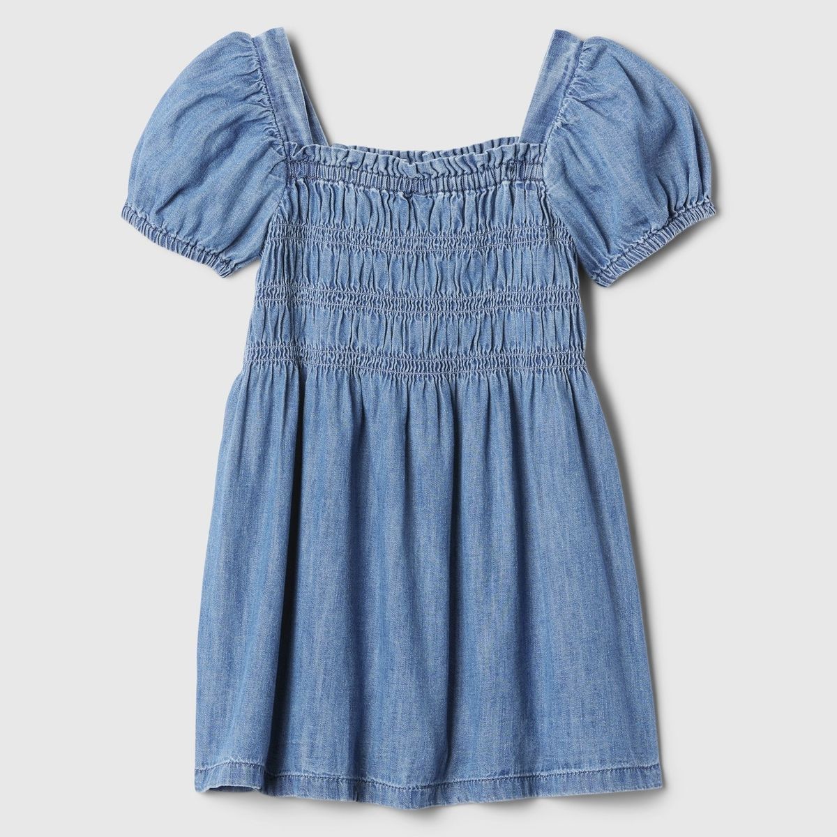 GAP - Vestido Toddler Niña GAP Denim Smocked Azul