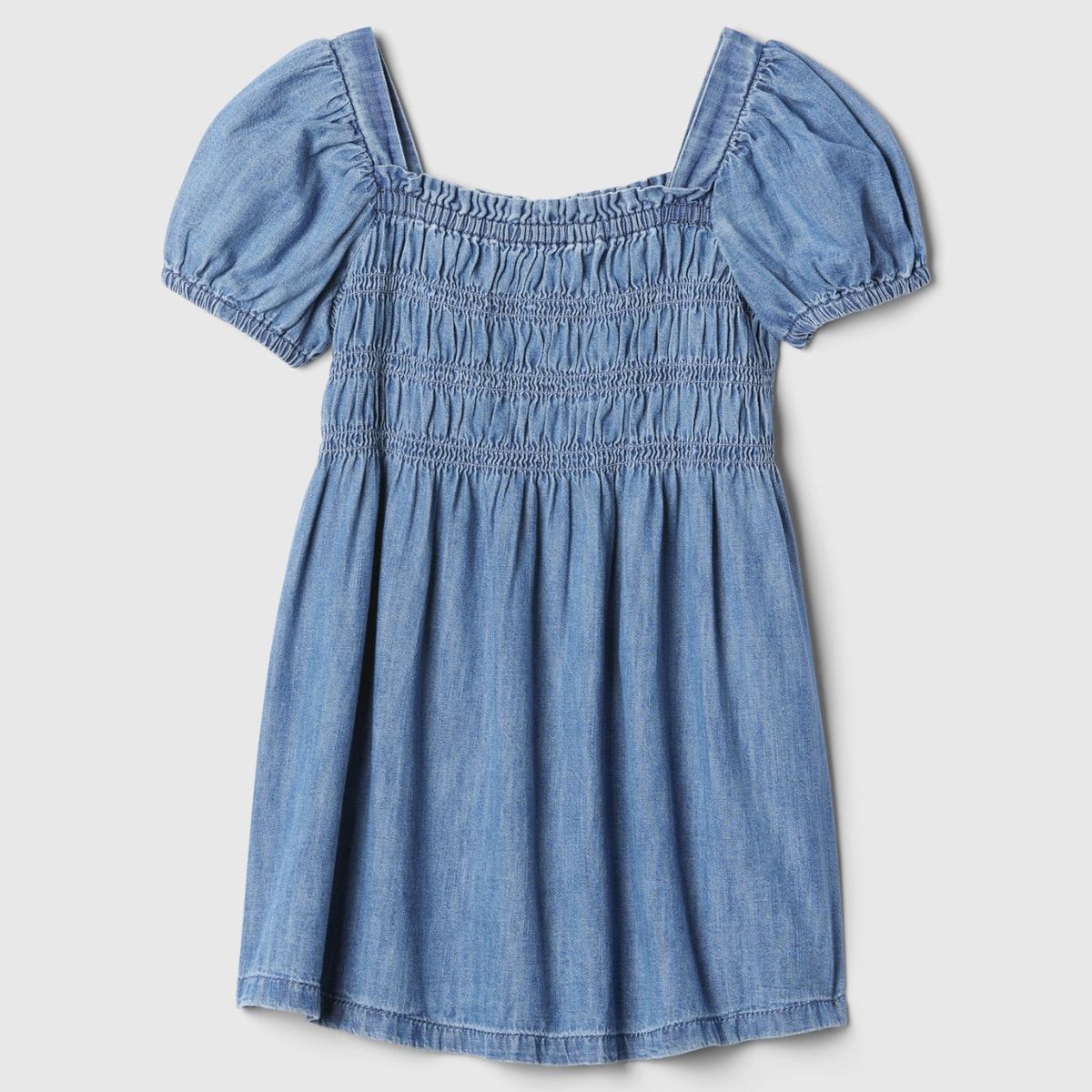 GAP - Vestido Toddler Niña GAP Denim Smocked Azul