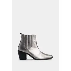 VELEZ - Vélez Botines Tacón Iris Cuero Folia Acabado Semibri Plata