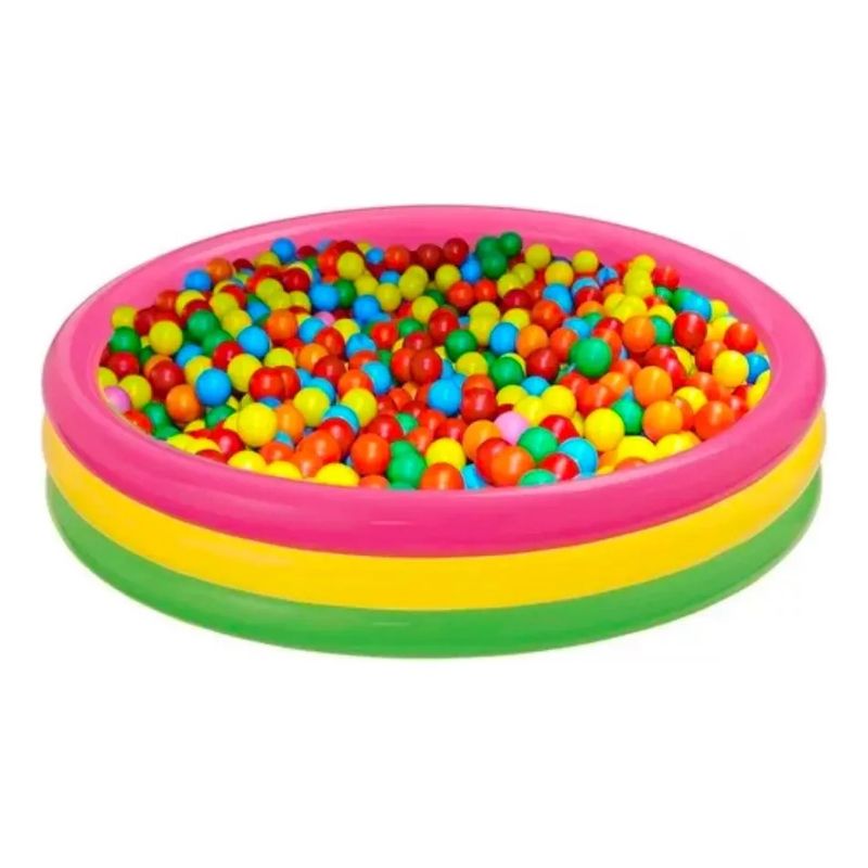 GENERICO - Piscina Redonda Acolchada Inflable Bebe 60cm + 50 Pelotas