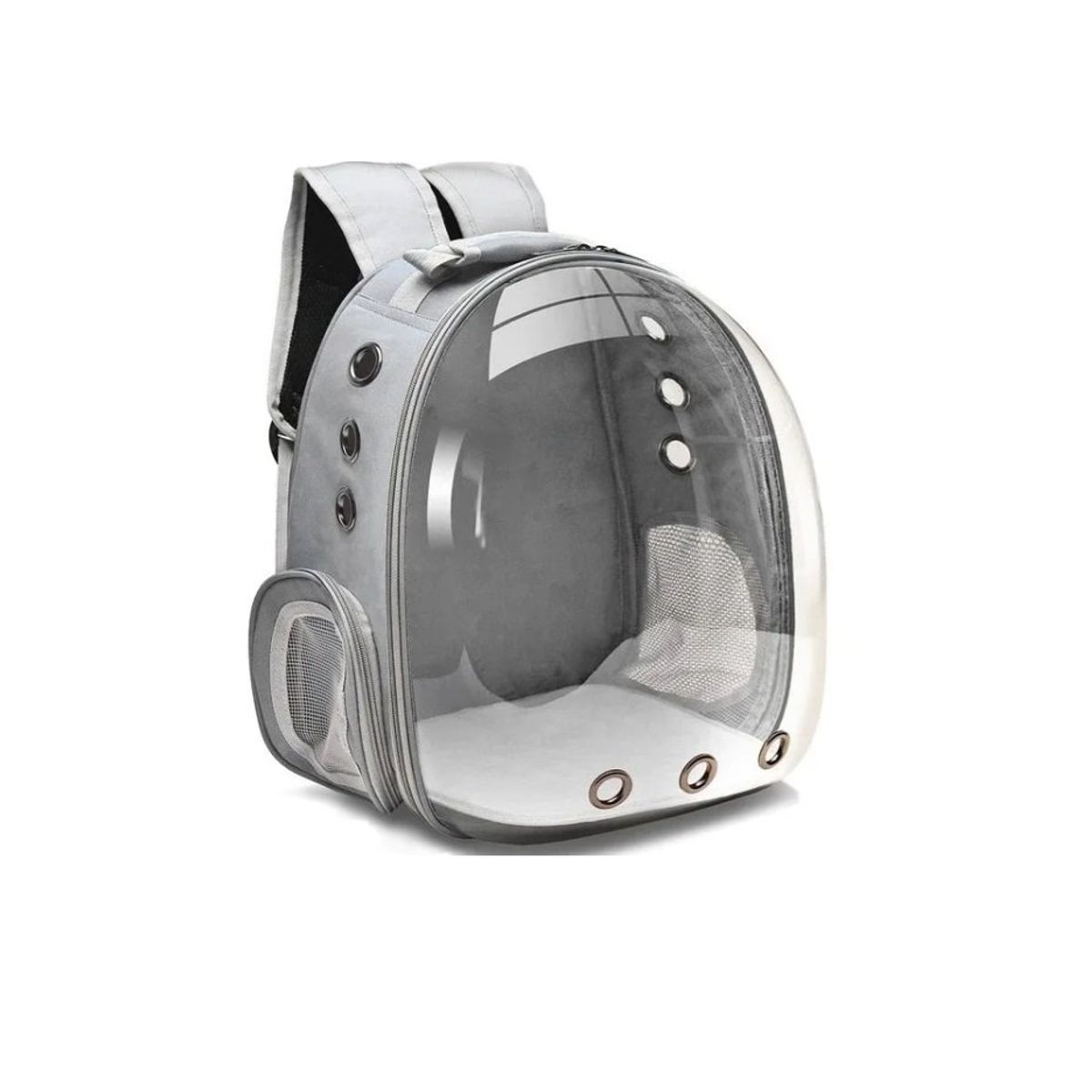 GENERICO - Mochila Bolso Transporte Transparente Mascotas Gris Claro