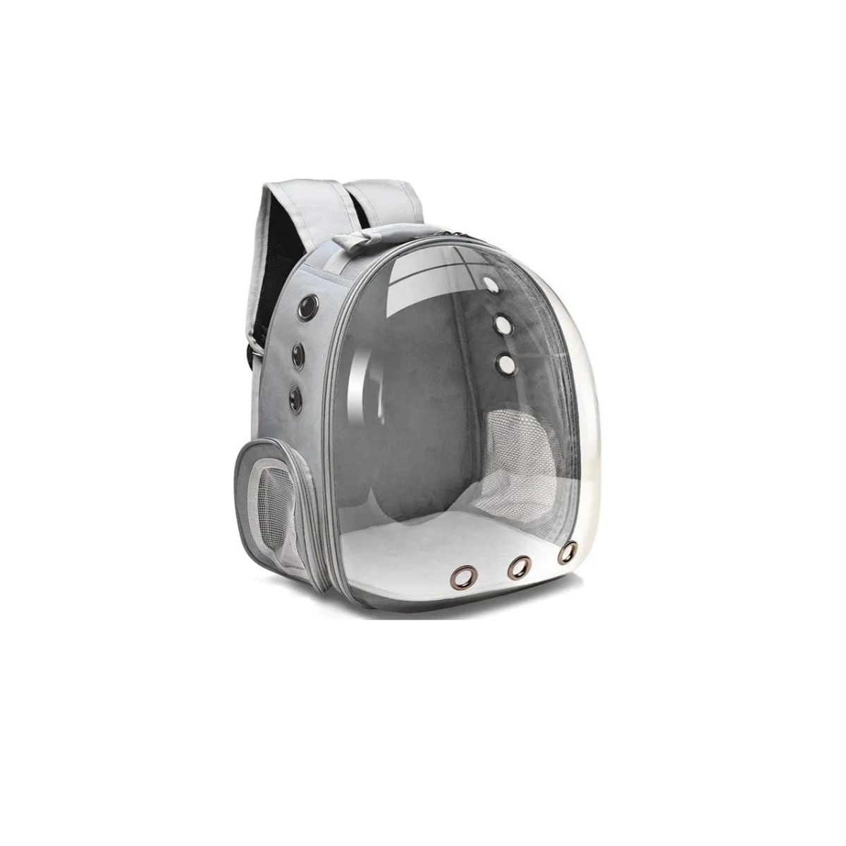 GENERICO - Mochila Bolso Transporte Transparente Mascotas Gris Claro