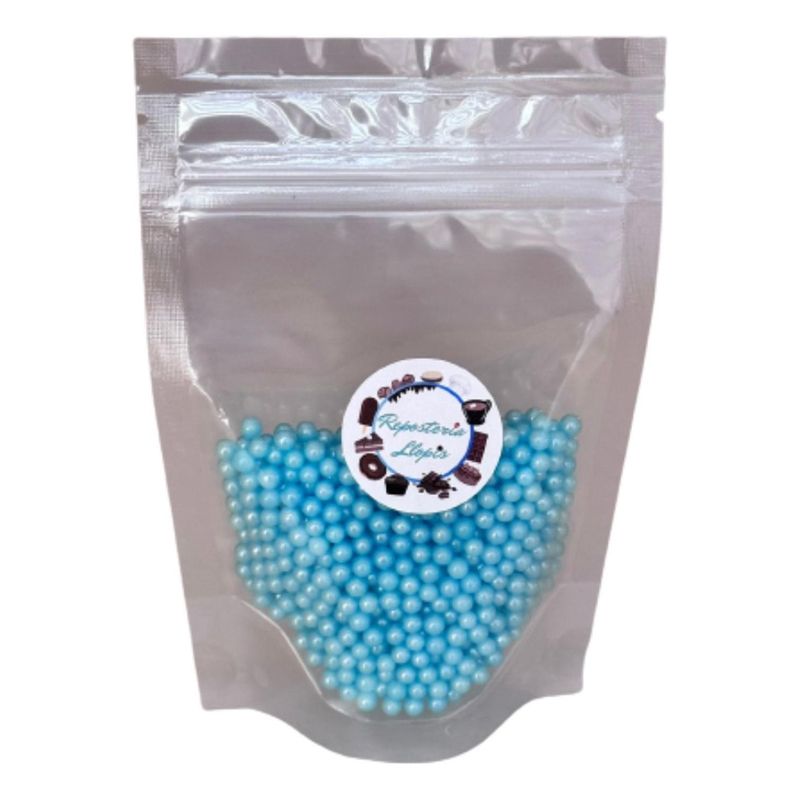 GENERICO - Perlas Celestes Brillantes 4mm 70 Gr