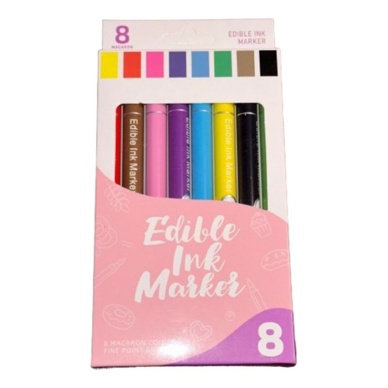 GENERICO - Marcadores Comestibles 8 Colores Doble Punta