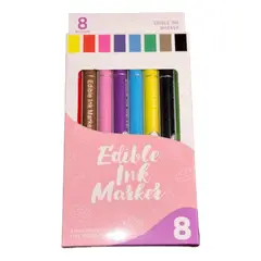 GENERICO - Marcadores Comestibles 8 Colores Doble Punta