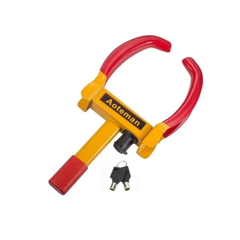 GENERICO - Traba Ruedas Pitbull Grande Antirrobo Auto Red