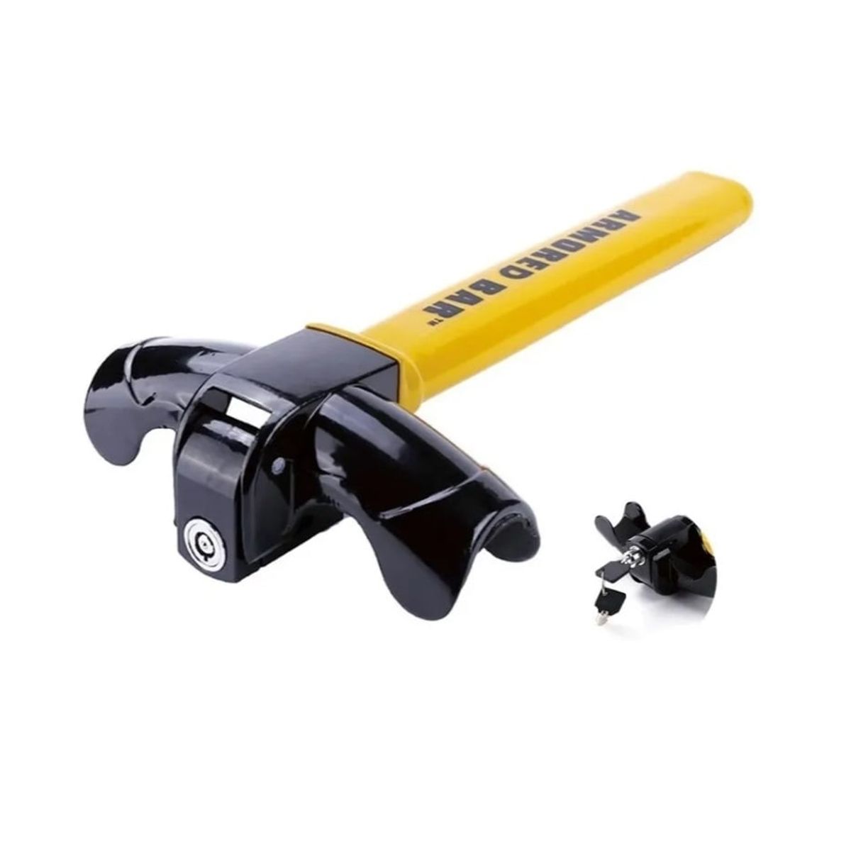 GENERICO - Traba Volante Antirrobo Bloqueo Rotatorio Autos Amarillo