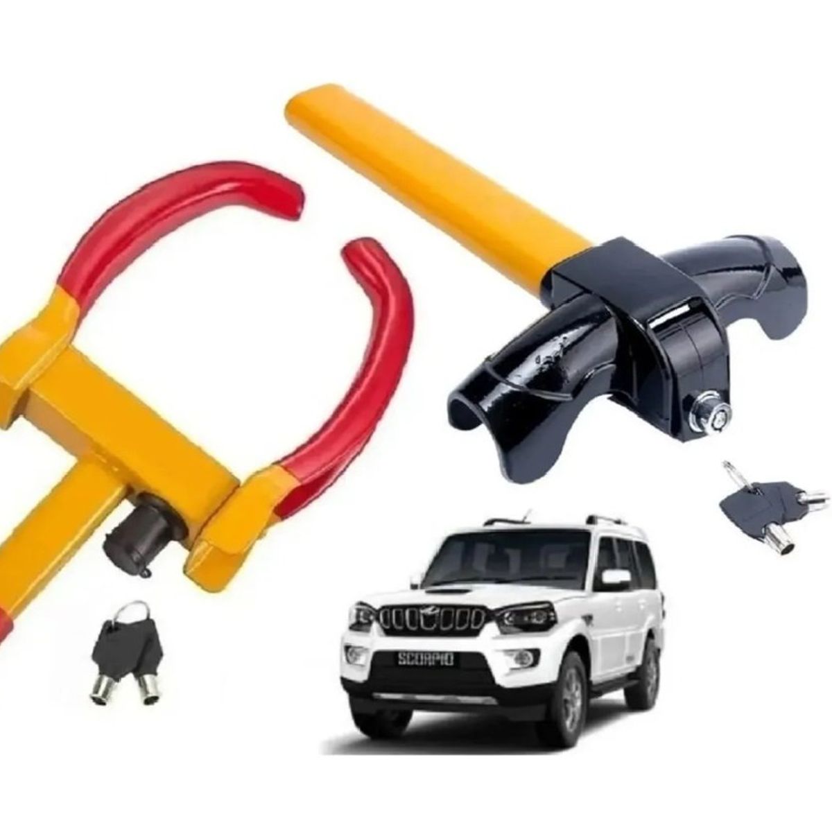 GENERICO - Set Traba Volante Traba Rueda Auto Traba Volante Antirrobo