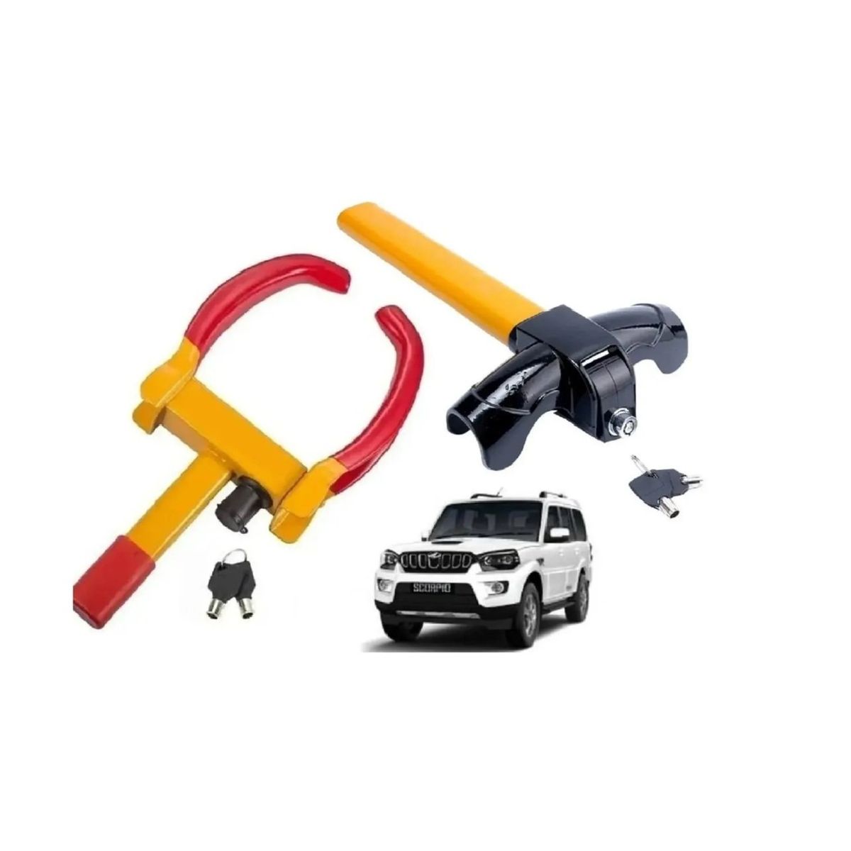 GENERICO - Set Traba Volante Traba Rueda Auto Traba Volante Antirrobo