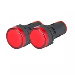SOLIOT - Luz Piloto Led Rojo 22mm 220v Pack 2 Unidades