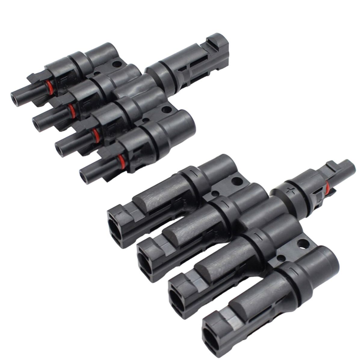 SOLIOT - Conector Mc4 Cuádruple (4 En 1) Par Macho/hembra Solar
