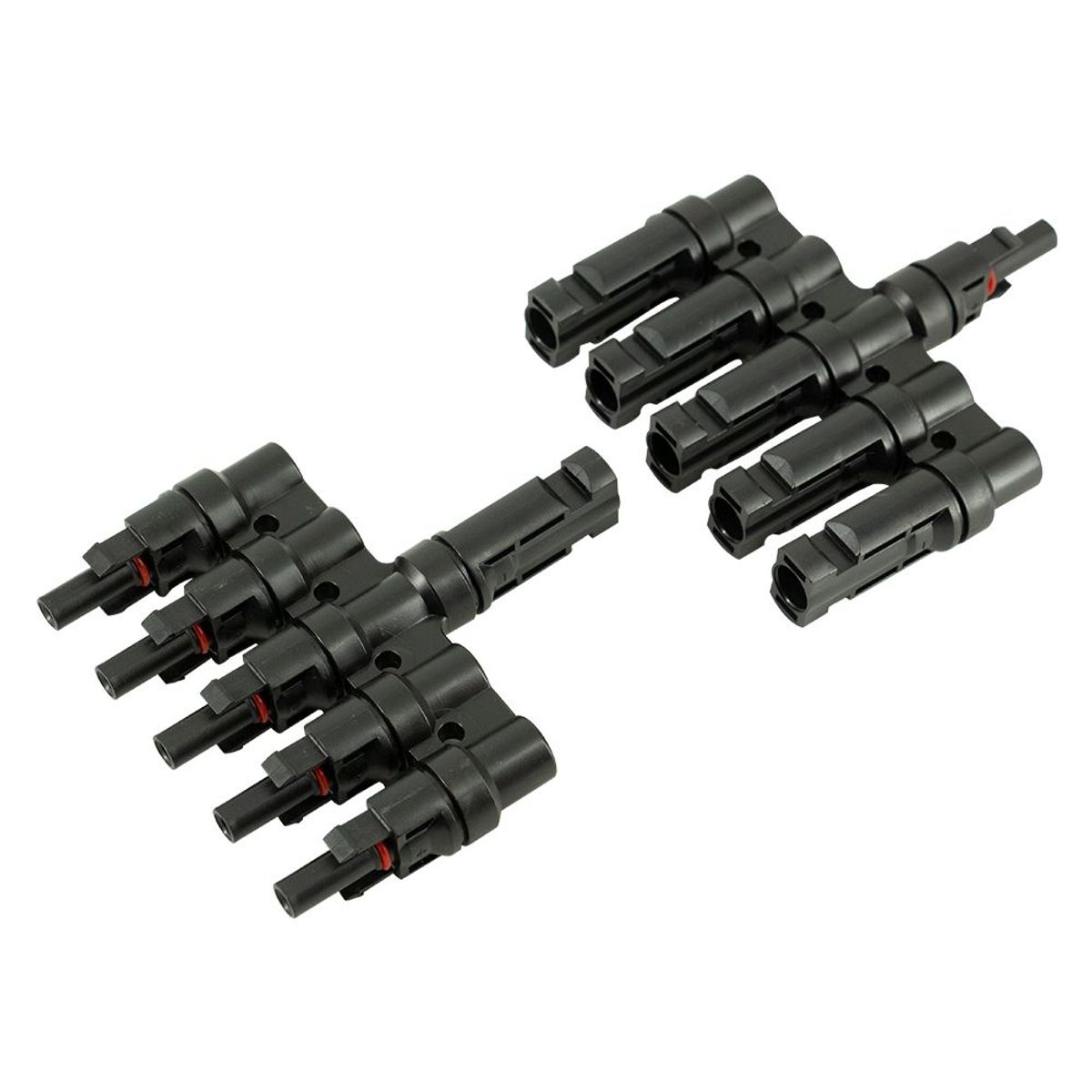 SOLIOT - Conector Mc4 Quíntuple (5 En 1) Par Macho/hembra Solar