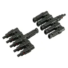 SOLIOT - Conector Mc4 Quíntuple (5 En 1) Par Macho/hembra Solar
