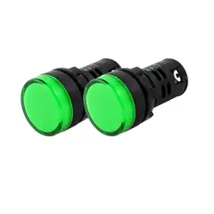 SOLIOT - Luz Piloto Led Verde 22mm 220v Pack 2 Unidades