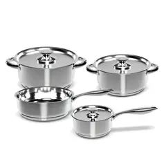 WENS - Batería de Cocina 7 Piezas Acero Inoxidable 450-7SS