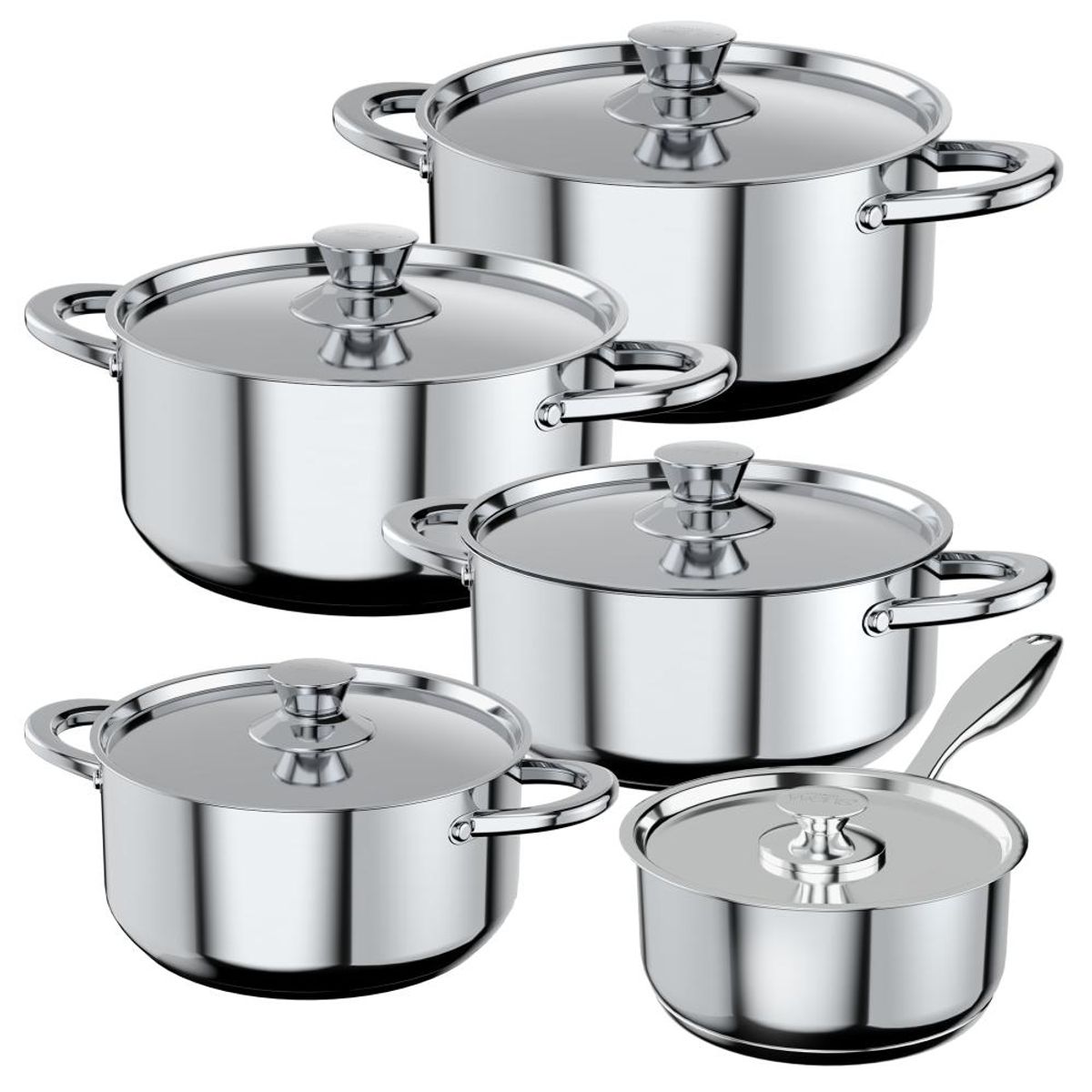 WENS - Batería de Cocina 10 Piezas Acero Inoxidable Wens