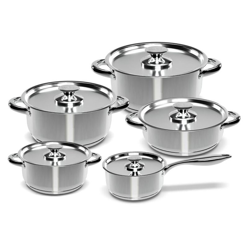 WENS - Batería de Cocina 10 Piezas Acero Inoxidable Wens