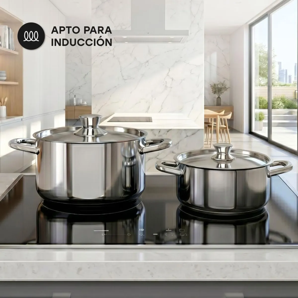 WENS - Batería de Cocina 10 Piezas Acero Inoxidable Wens