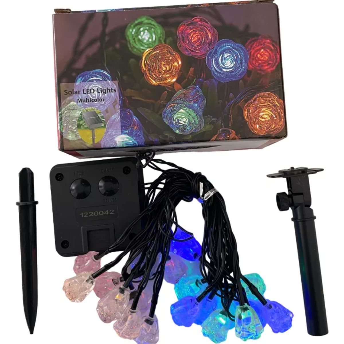 GENERICO - Luces Guirnalda Solar Navidad Flores 0042 Multicolor