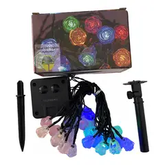 GENERICO - Luces Guirnalda Solar Navidad Flores 0042 Multicolor