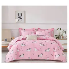 COMPRAPO - Cubrecama Quilt Infantil Liviano 1.5 Pza. Mod Unicornio Dreams + Funda
