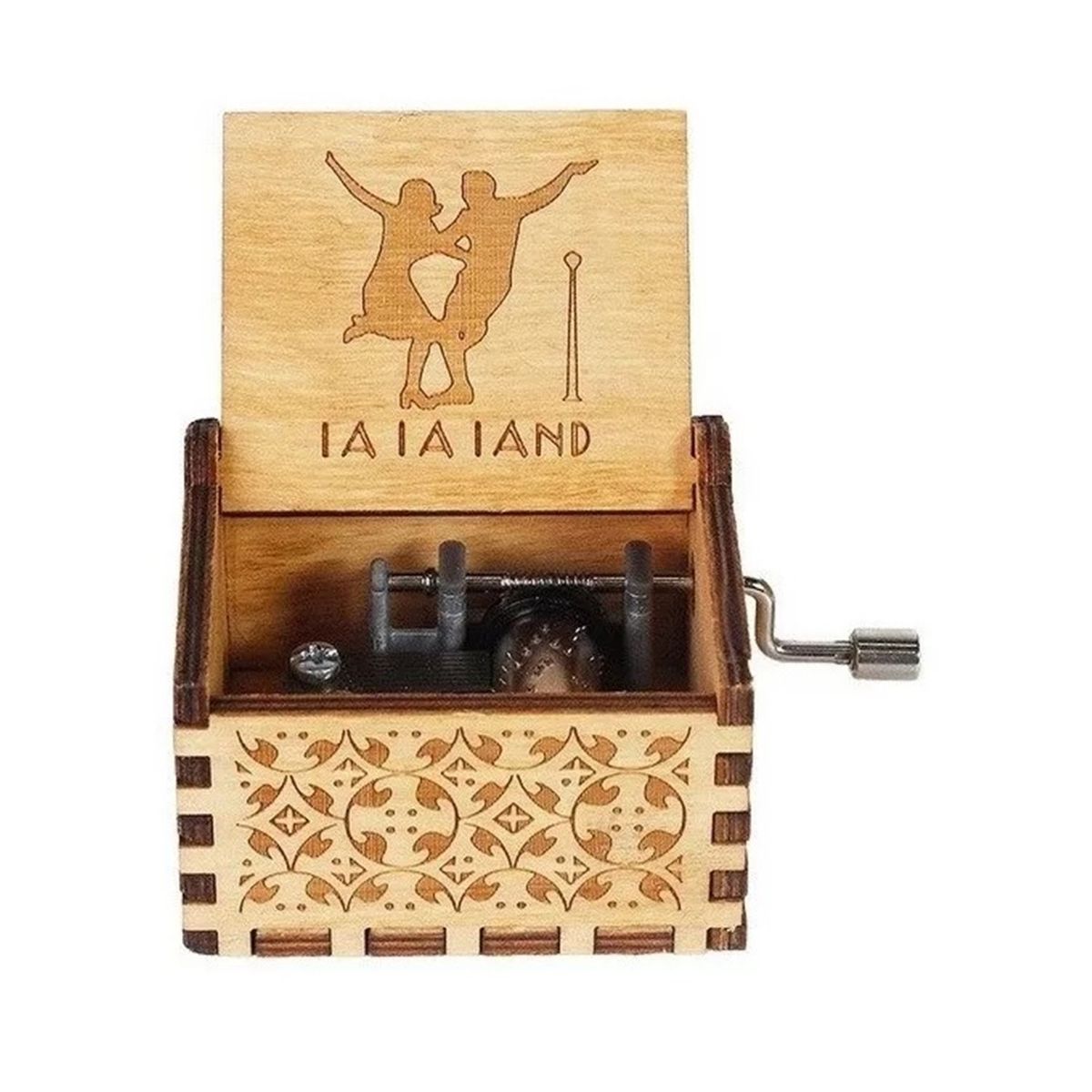 GENERICO - CAJA MUSICAL DE MADERA CON MANIVELA LA LA LAND