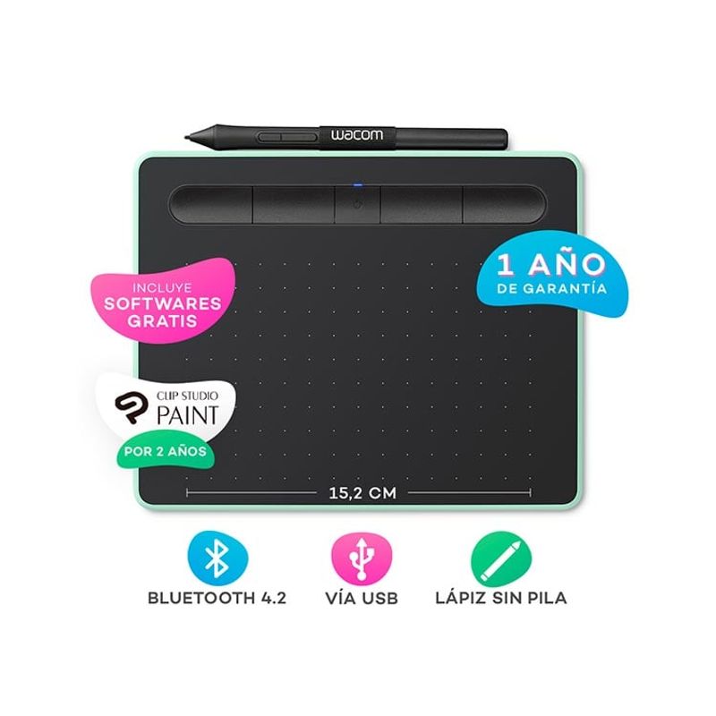 WACOM - Tableta Digitalizadora Wacom Intuos Creative Pen COLOR Verde Pistacho