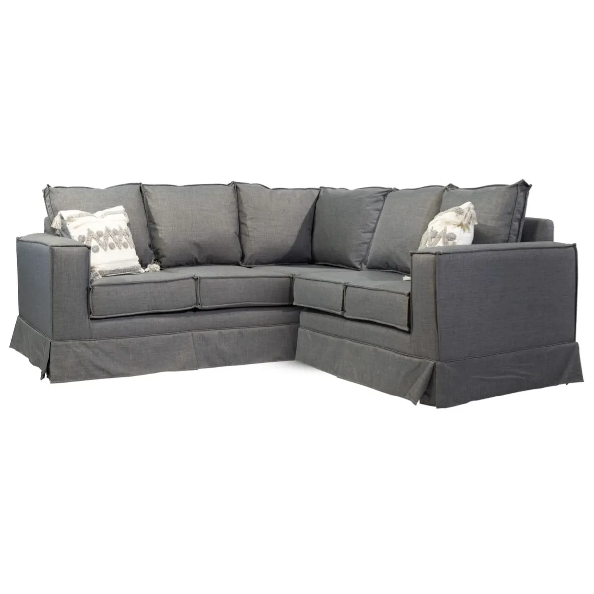 MUNDO LIVING - SOFA SECCIONAL POMPEYA GRIS RESORTES POCKET USA