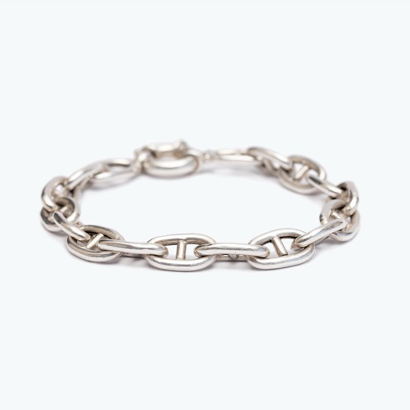 LA GARZA - Pulsera Plata Hombre Marinera Gruesa