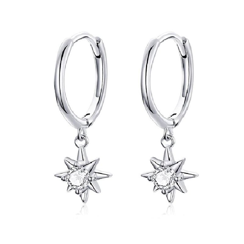LA GARZA - Aros Plata Mujer Circon Blanco Andromeda