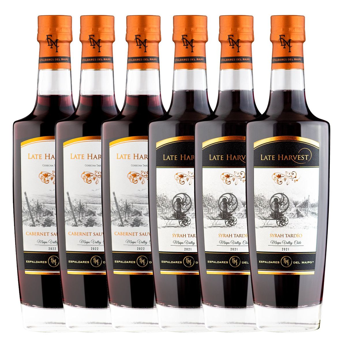 VINA ESPALDARES DEL MAIPO - Cja x 6 Mix tintos Late Harvest Espaldares